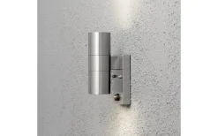 Upp & Nedljus Lampor<Konstsmide Modena Vägglampa Upp/Ned Rörelsevakt Rostfritt Stål IP44