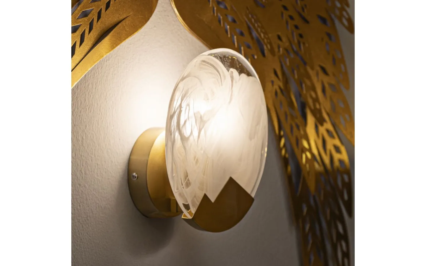 Lampetter<Mauro Ferretti Moderno Vägglampa Månen 20cm Guld