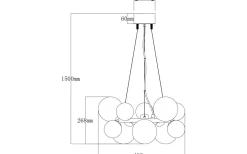 Aneta Molekyl Taklampa 50cm Matt Mässing/Opalvit* Stora Taklampor Ø50-69 Cm
