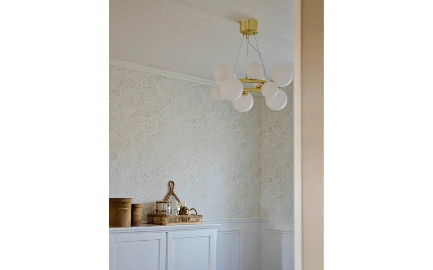 Aneta Molekyl Taklampa 50cm Matt Mässing/Opalvit* Stora Taklampor Ø50-69 Cm