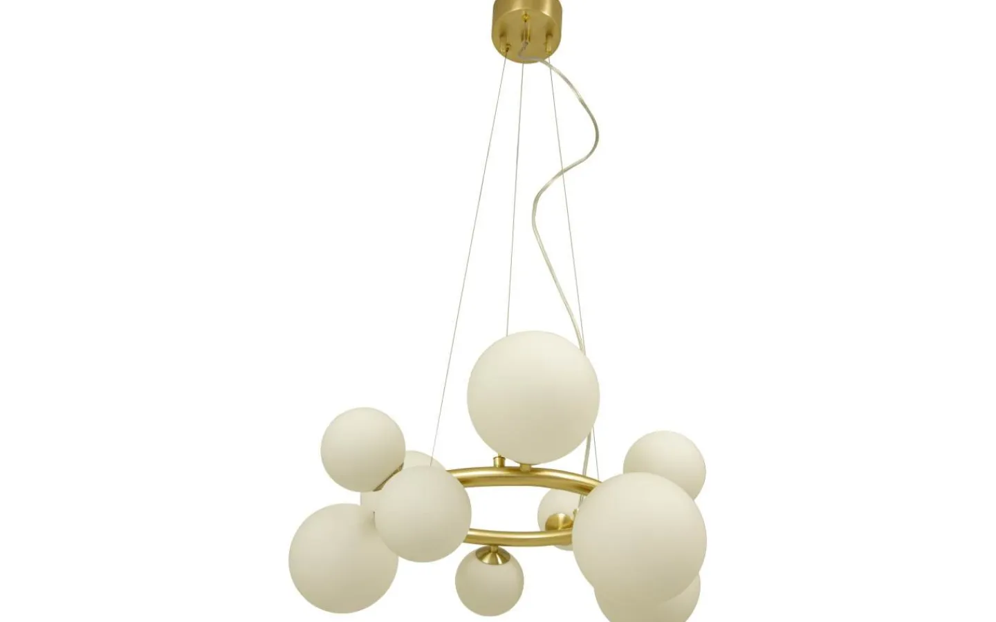 Aneta Molekyl Taklampa 50cm Matt Mässing/Opalvit* Stora Taklampor Ø50-69 Cm