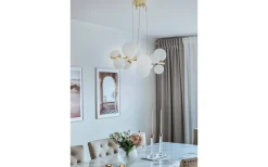 Aneta Molekyl Taklampa 85cm Mässing/Vit* Kök & Matplats|Avlånga Taklampor