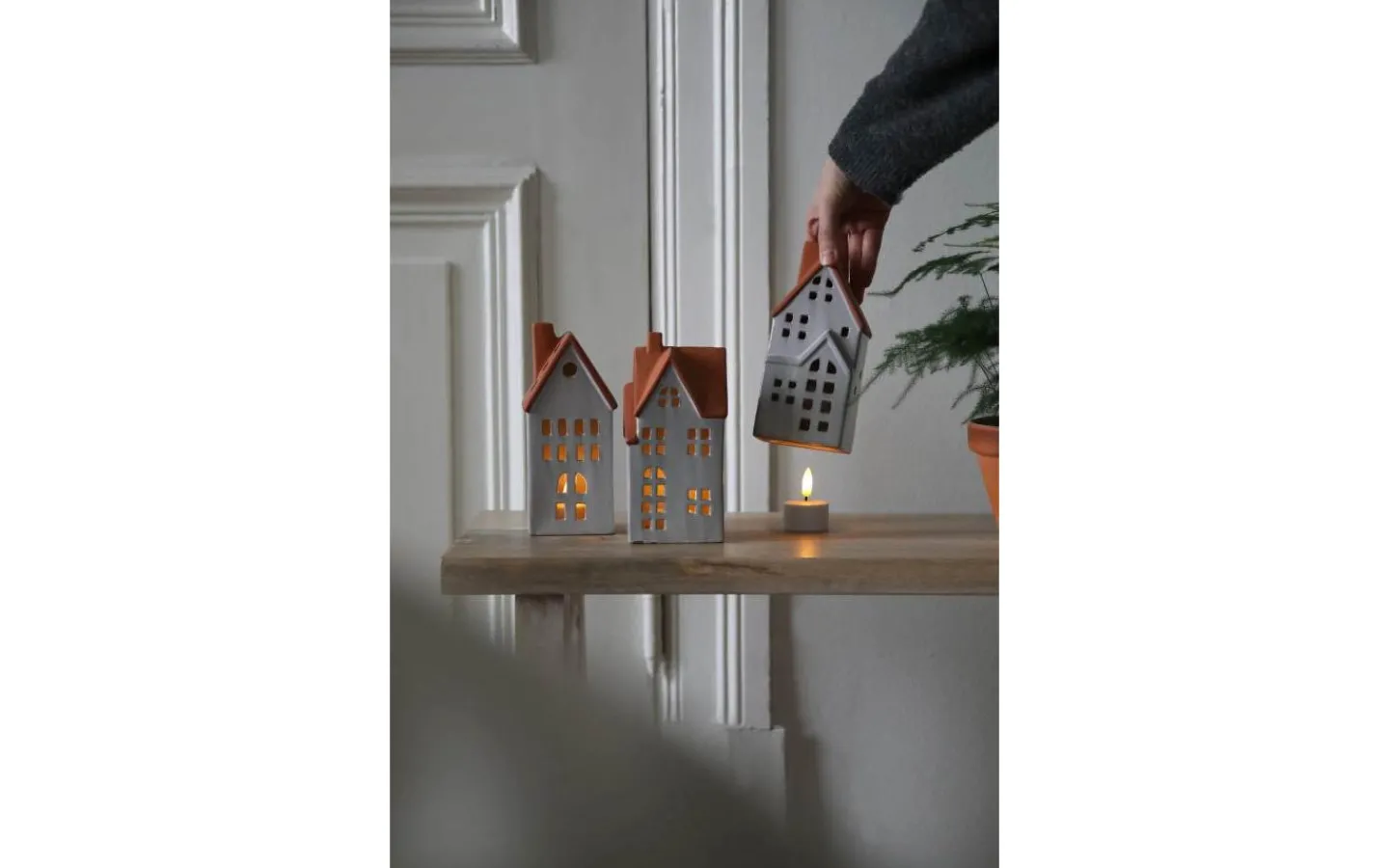 Markslojd Molton Batteridriven Bordsdekoration 3-set Vit/Brun* Batteri Julpynt Inomhus