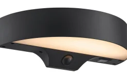 Monay Round Solcellslampa Sensor Vägglampa Svart IP44