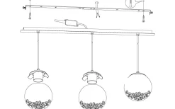 Avlånga Taklampor<Eglo Montefio Taklampa 87cm LED 3000K 3x5W Krom