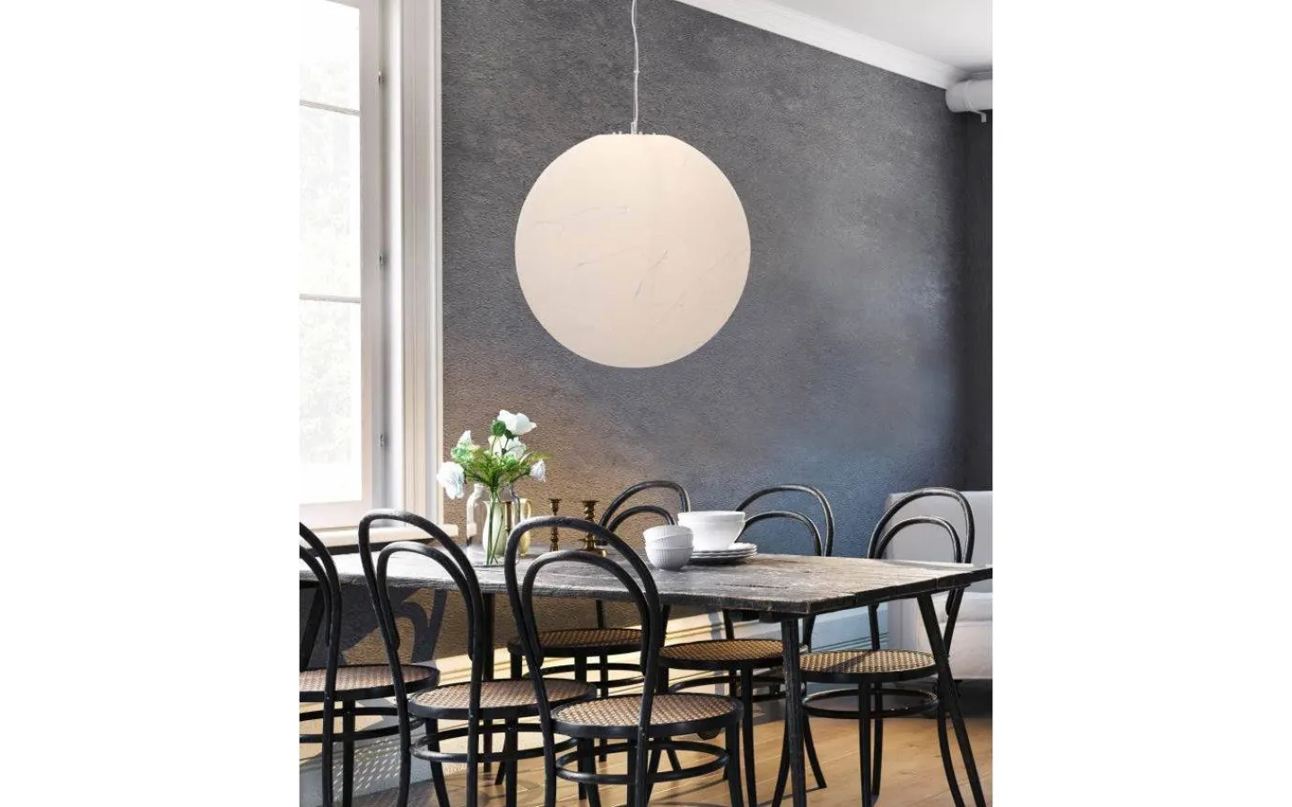 Aneta Moon Taklampa 60cm Vit* Stora Taklampor Ø50-69 Cm