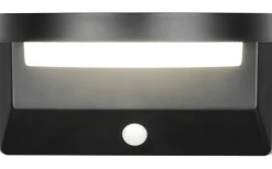 Moro hybrid solcellsdriven Vägglampa LED mattsvart uppladdningsbar rörelse- och skymningssensor 4000K IP44