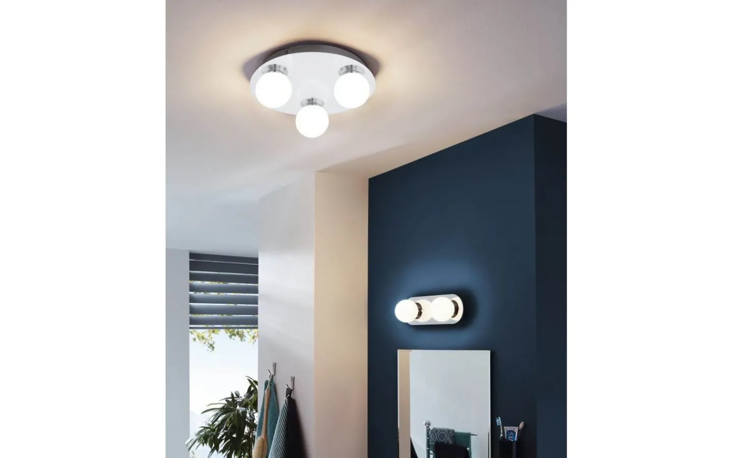 Badrumslampor Tak<Eglo Mosiano Plafond 11cm LED 3000K 3,3W Krom IP44
