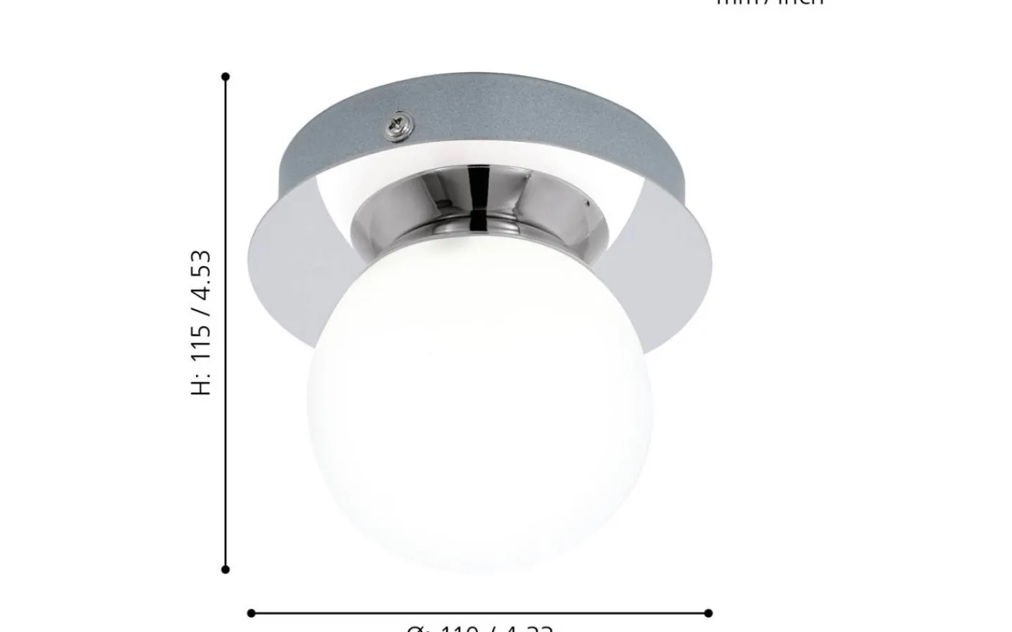 Badrumslampor Tak<Eglo Mosiano Plafond 11cm LED 3000K 3,3W Krom IP44