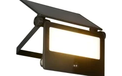 Moura solcellsdriven Vägglampa LED 17x20cm mattsvart rörelsesensor IP54