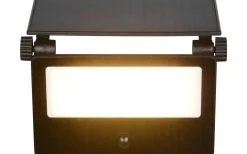 Moura solcellsdriven Vägglampa LED 17x20cm mattsvart rörelsesensor IP54