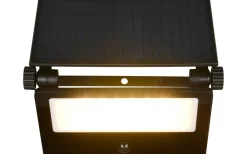 Moura solcellsdriven Vägglampa LED 17x20cm mattsvart rörelsesensor IP54