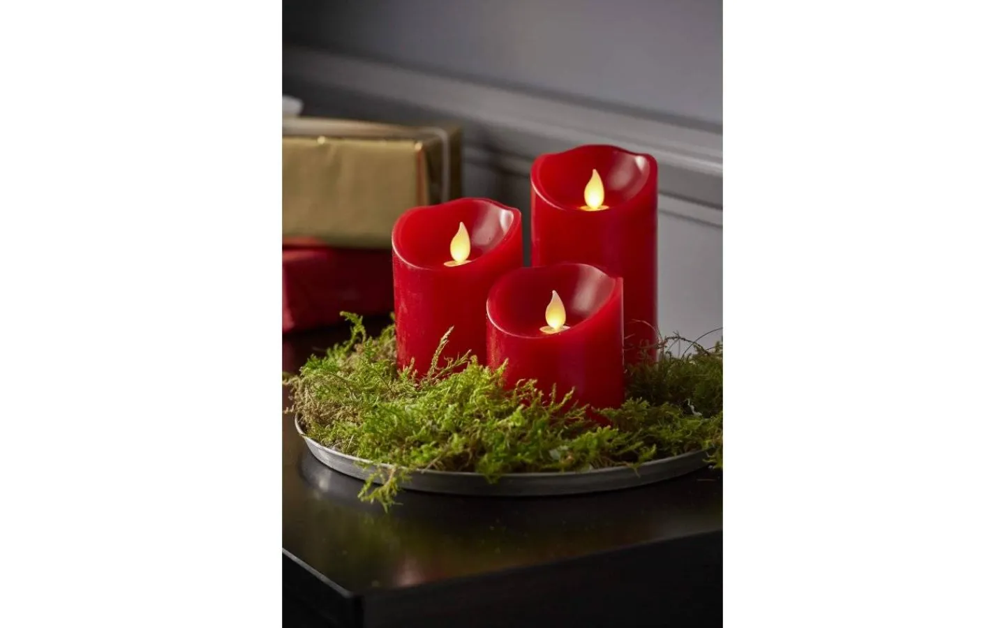 Star Trading M-Twinkle Batteridrivet Blockljus 10cm Röd* Blockljus Inomhus|Blockljus Inomhus