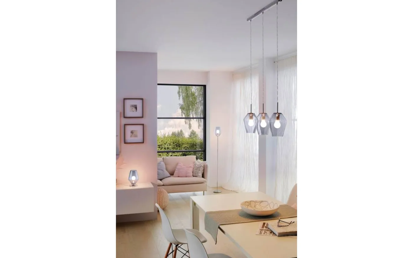 Murmillo Taklampa 77cm Krom/Smoke