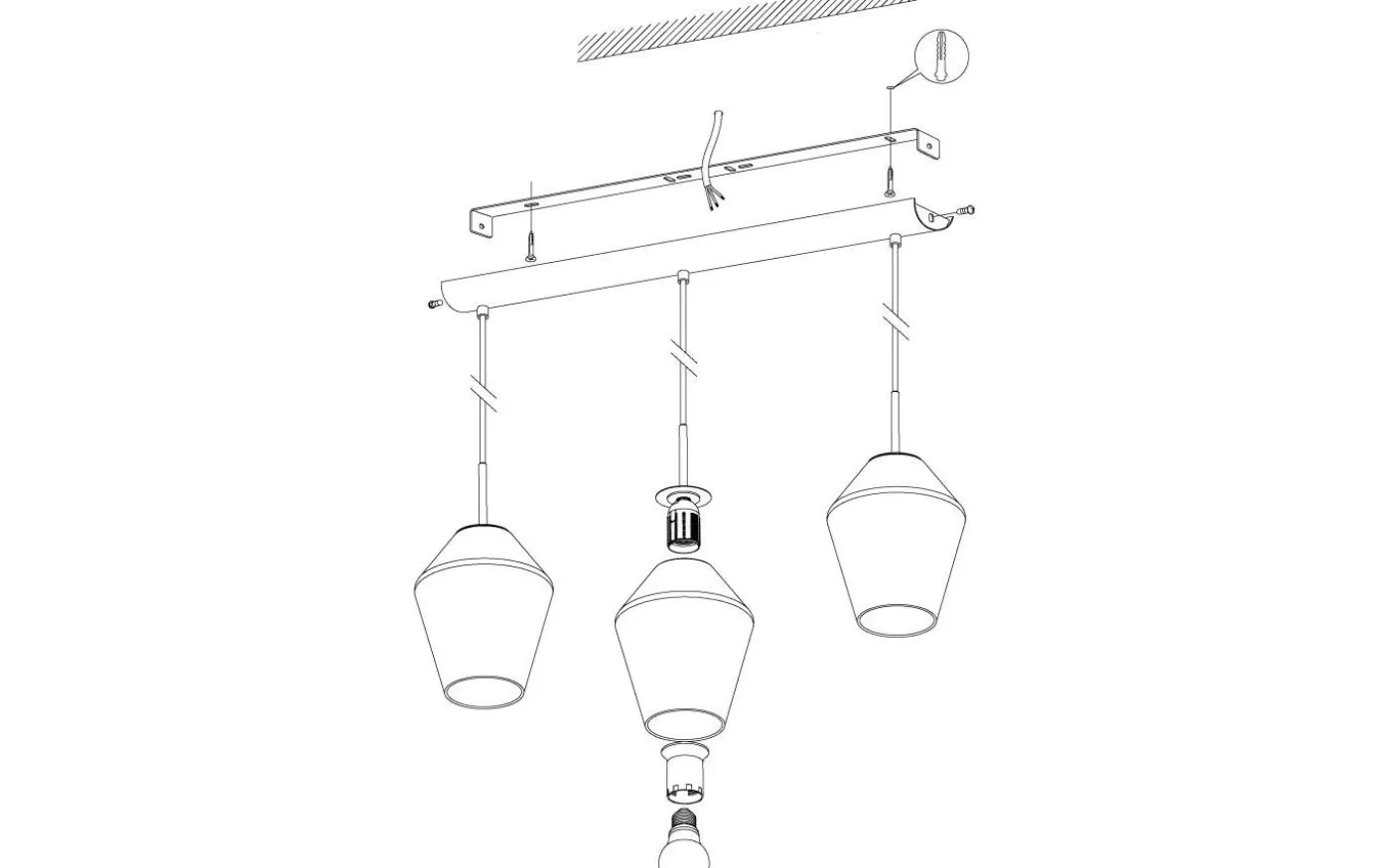 Murmillo Taklampa 77cm Krom/Smoke