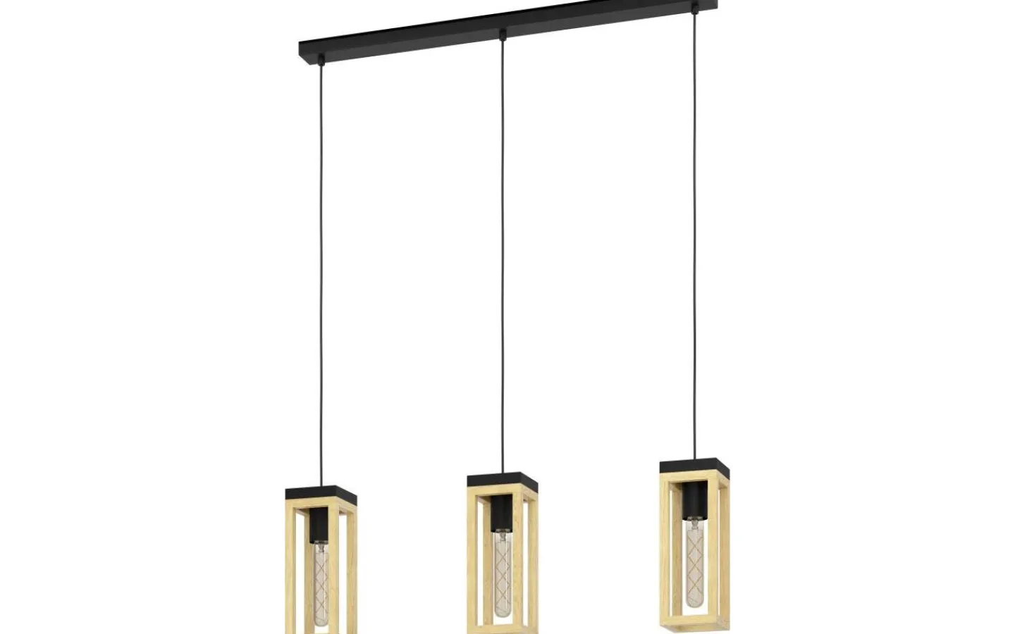 Eglo Nafferton Taklampa 80cm Svart/Natur* Avlånga Taklampor