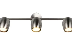 Avlånga Takspotlights|Takspot Med 3 Lampor<Reality Nancy Spotlight 3-delad GU10 borstad stål