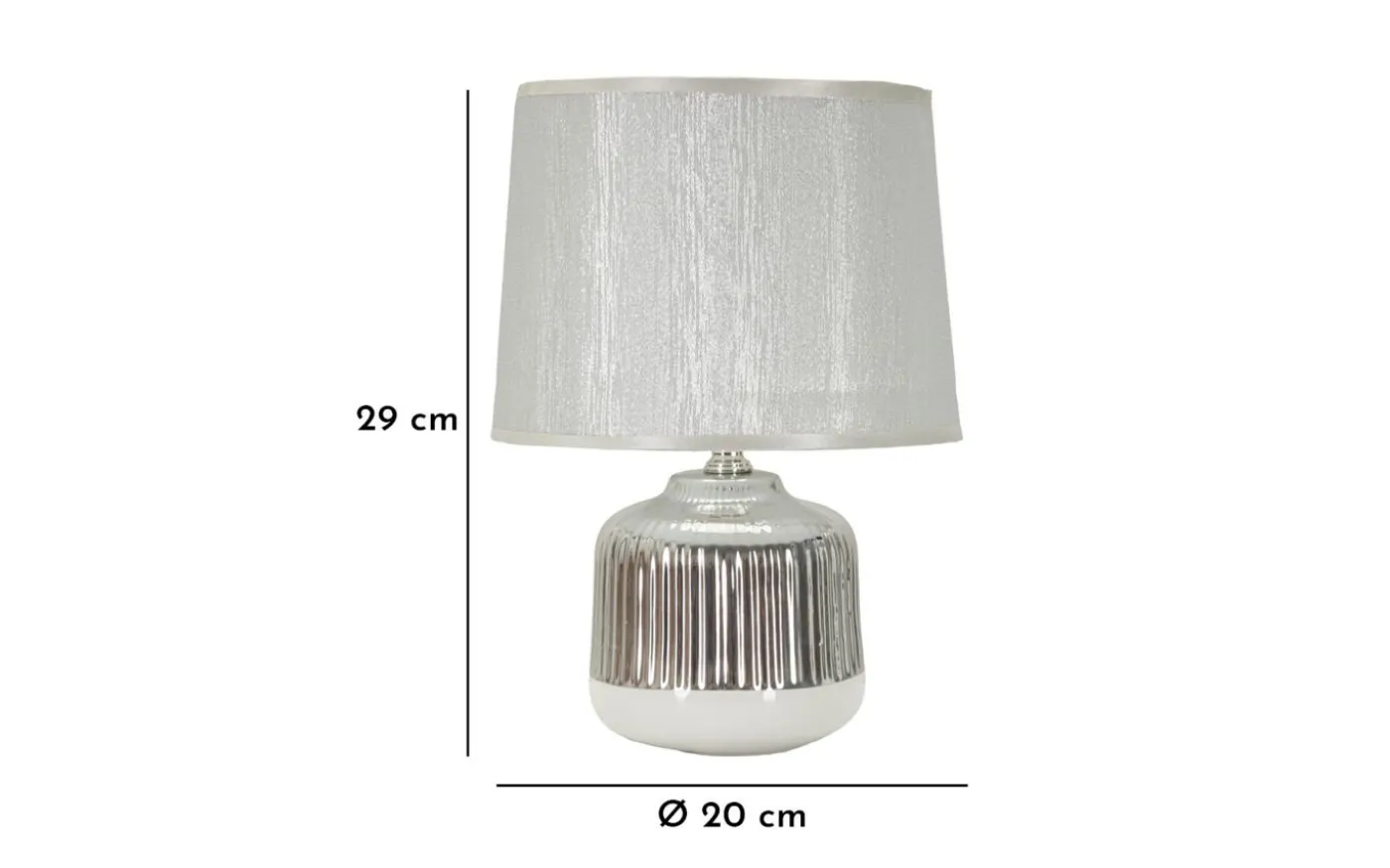 Napoli Bordslampa 29cm Vit/Silver