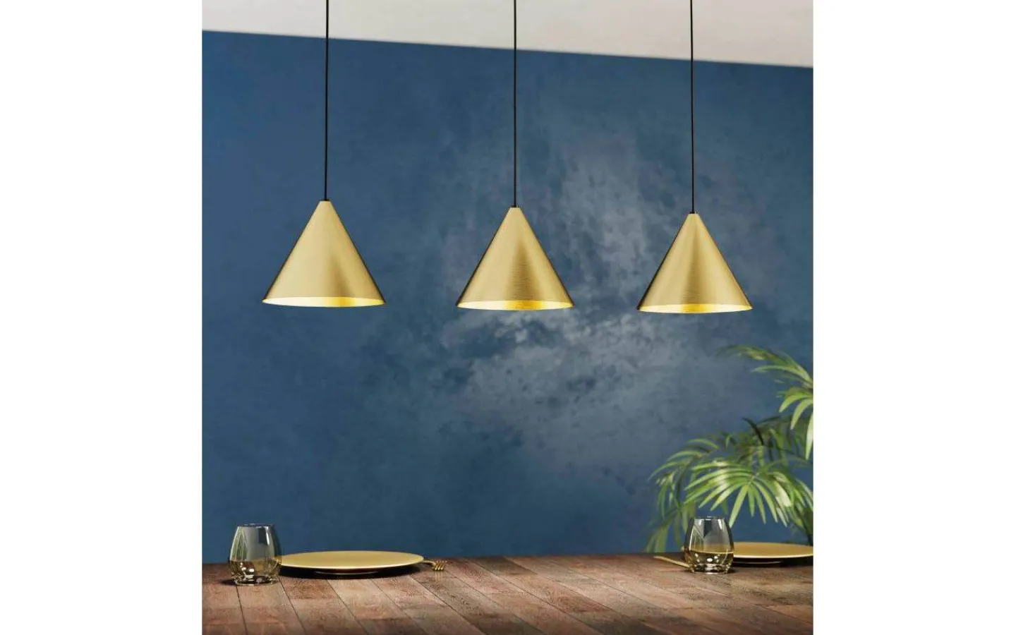 Eglo Narices Taklampa 92cm 3L Guld* Kök & Matplats|Avlånga Taklampor