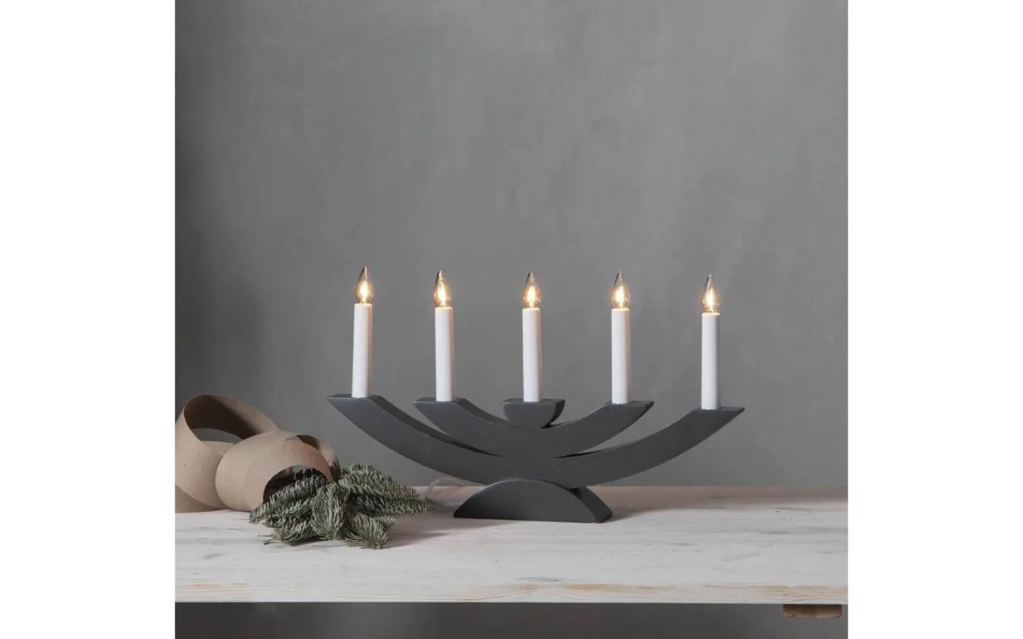 Visa Alla Adventsljusstakar|Adventsljusstakar 0-30 Cm<Star Trading Navida Ljusstake 24cm Grå