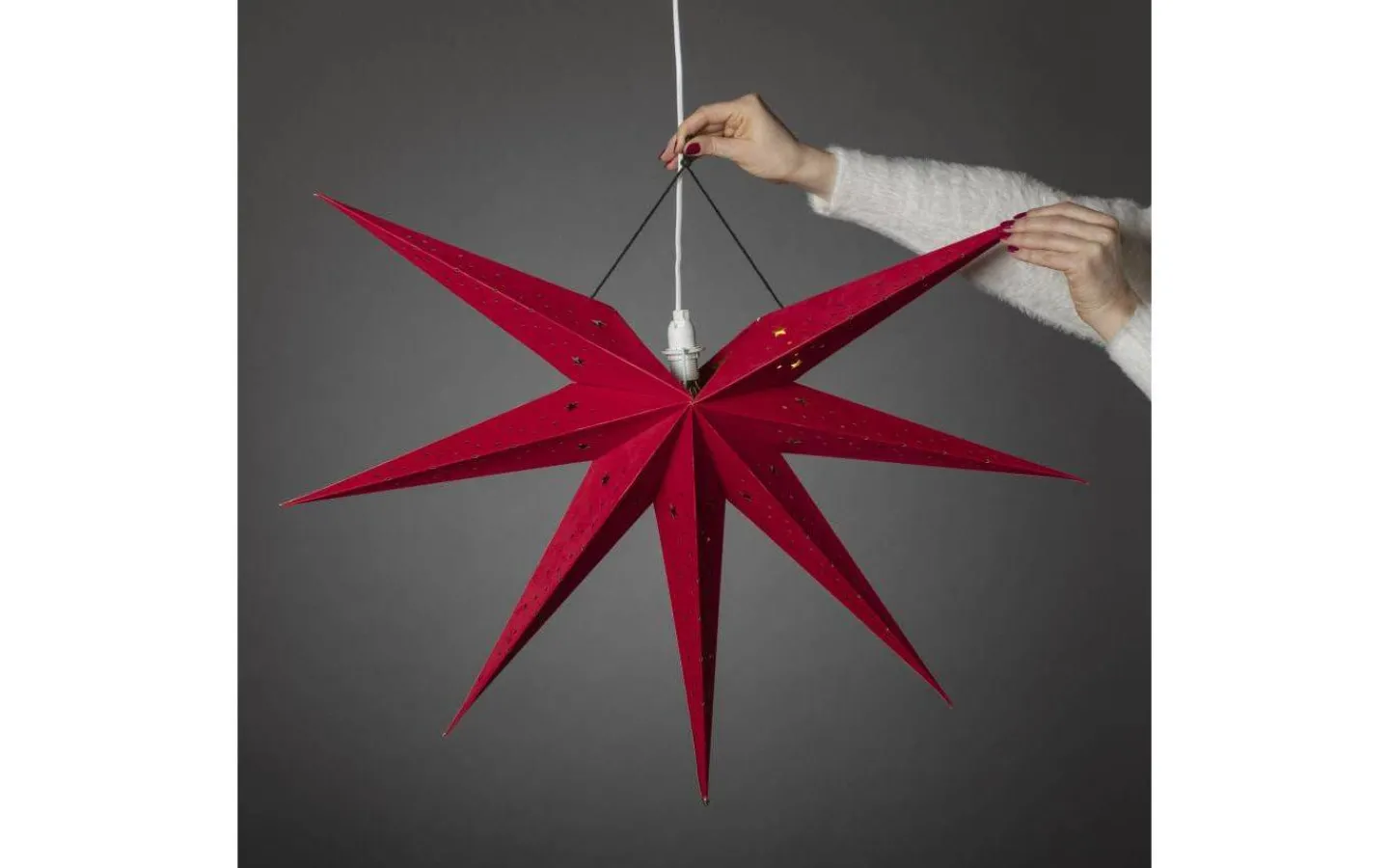 Visa Alla Julstjärnor|Julstjärnor Med Sladd<Konstsmide Neo Julstjärna 78cm Röd Sammet