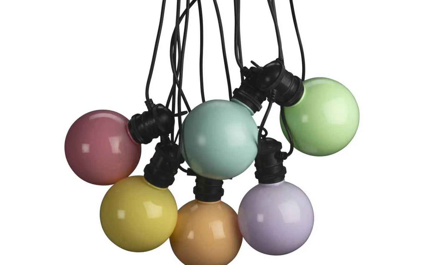 Konstsmide Ängsblomma Partyslinga 4,5m 10L Pastellfärgad utbytbar LED IP44* Partyslingor Utomhus 230V|Partyslingor Utomhus 230V