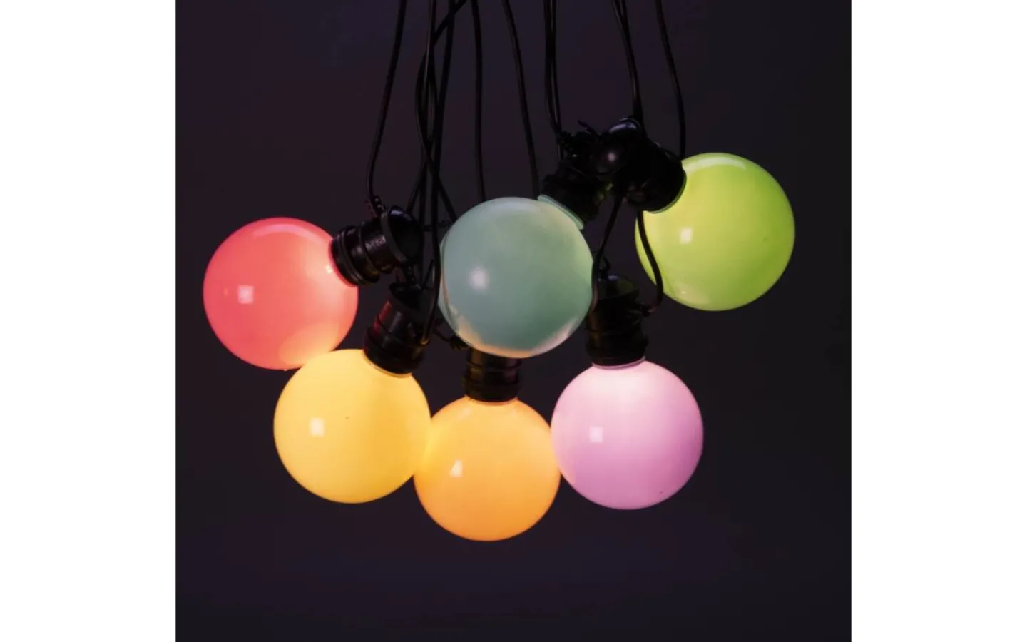 Konstsmide Ängsblomma Partyslinga 4,5m 10L Pastellfärgad utbytbar LED IP44* Partyslingor Utomhus 230V|Partyslingor Utomhus 230V