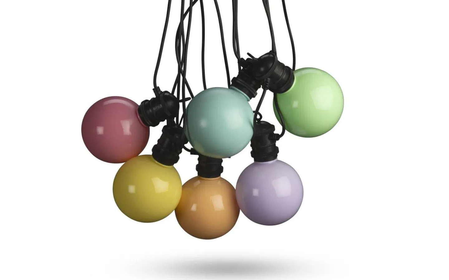 Konstsmide Ängsblomma Partyslinga 4,5m 10L Pastellfärgad utbytbar LED IP44* Partyslingor Utomhus 230V|Partyslingor Utomhus 230V