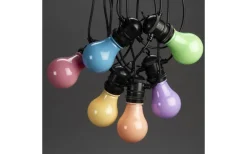 Konstsmide Ängsblomma Partyslinga 4,5m 10L Pastellfärgad utbytbar LED IP44* Partyslingor Utomhus 230V|Partyslingor Utomhus 230V