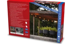 Ängsblomma Solcells-Partyslinga 4,5m 10L Amber utbytbar LED med fjärr IP44