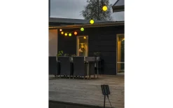 Konstsmide Ängsblomma Solcells-Partyslinga 4,5m 10L Pastellfärgad utbytbar LED med fjärr IP44* Batterislingor Utomhus|Batterislingor Utomhus