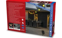 Konstsmide Ängsblomma Solcells-Partyslinga 4,5m 10L Pastellfärgad utbytbar LED med fjärr IP44* Batterislingor Utomhus|Batterislingor Utomhus