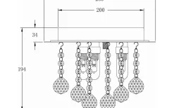 Badrum|Badrumslampor Tak<Aneta Nicoline Kristallplafond 26cm Krom IP44