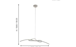 Eglo Novafeltria Taklampa 90cm LED 3000K 16W Nickel* Avlånga Taklampor