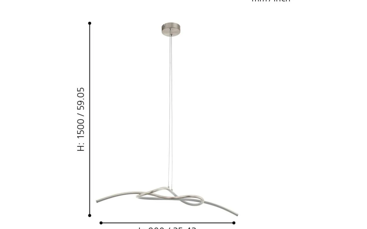 Eglo Novafeltria Taklampa 90cm LED 3000K 16W Nickel* Avlånga Taklampor