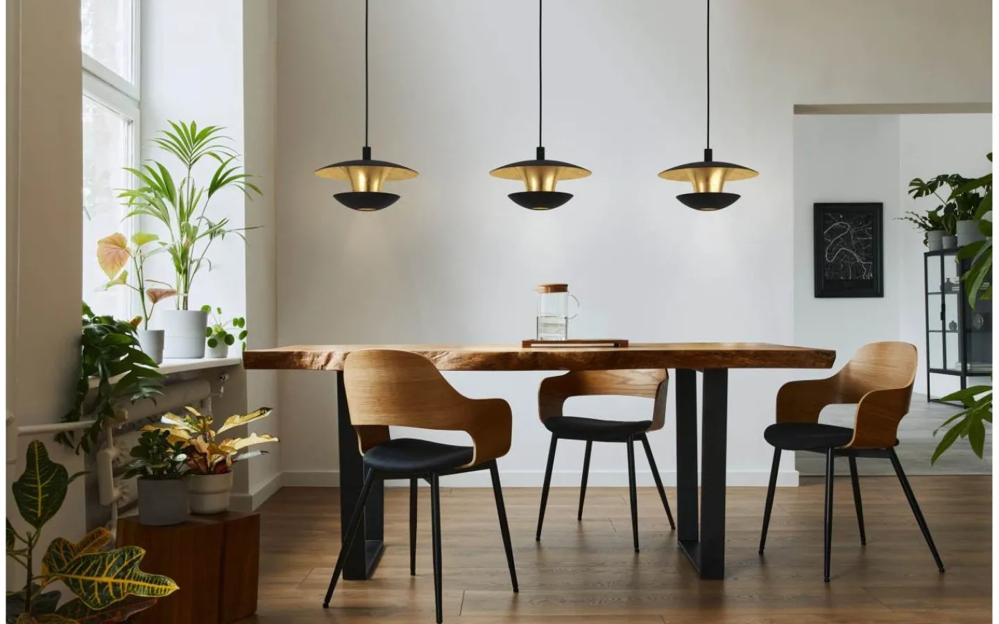 Eglo Nuvano Taklampa 99cm GU10 LED 3000K 4,5W Svart/Guld* Avlånga Taklampor