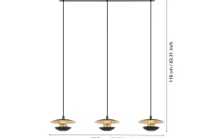 Eglo Nuvano Taklampa 99cm GU10 LED 3000K 4,5W Svart/Guld* Avlånga Taklampor