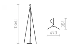 Nyc Tripod Golvfot 136cm Krom