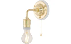 Karlskrona Lampfabrik Nylander - Mässing / Brytare / Vitt fäste* Lampetter