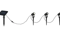 Reality Obidos hybrid solcellsdriven Spotlight LED 3-delad mattsvart uppladdningsbar skymningssensor 4000K IP44* Solcellslampor Stig & Mark|Visa Alla Solcellslampor