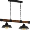 Kök & Matplats|Avlånga Taklampor<Eglo Oldbury Taklampa 86cm 2L Svart/Rustik