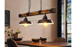 Kök & Matplats|Avlånga Taklampor<Eglo Oldbury Taklampa 86cm 2L Svart/Rustik