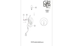 Lampetter<Globen Lighting Orbit Vägglampa Beige