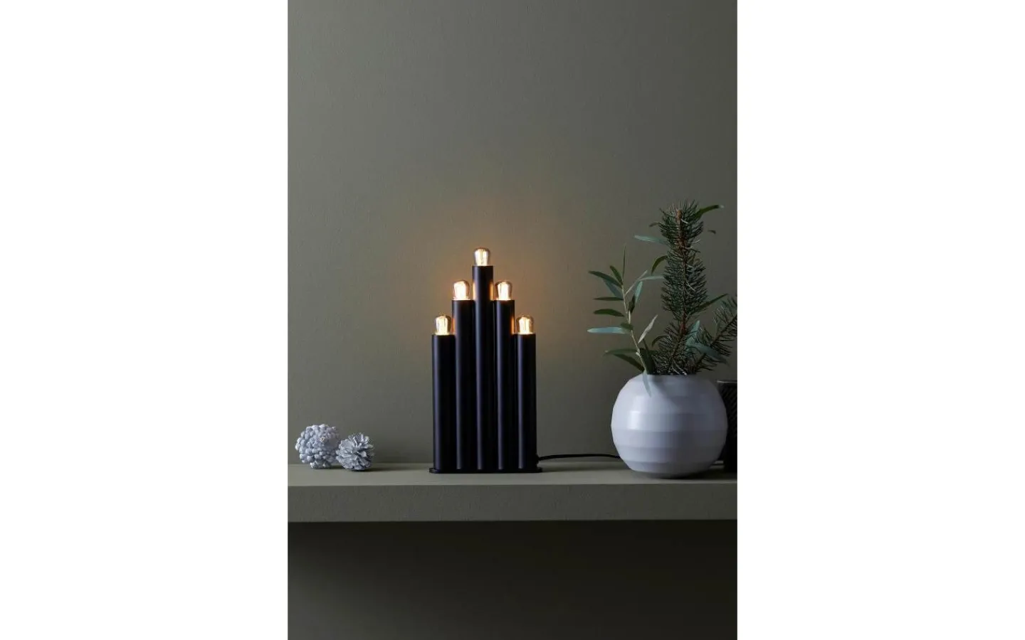 Markslojd Organo Adventsljusstake 5L 30cm Svart* Visa Alla Adventsljusstakar|Adventsljusstakar 0-30 Cm