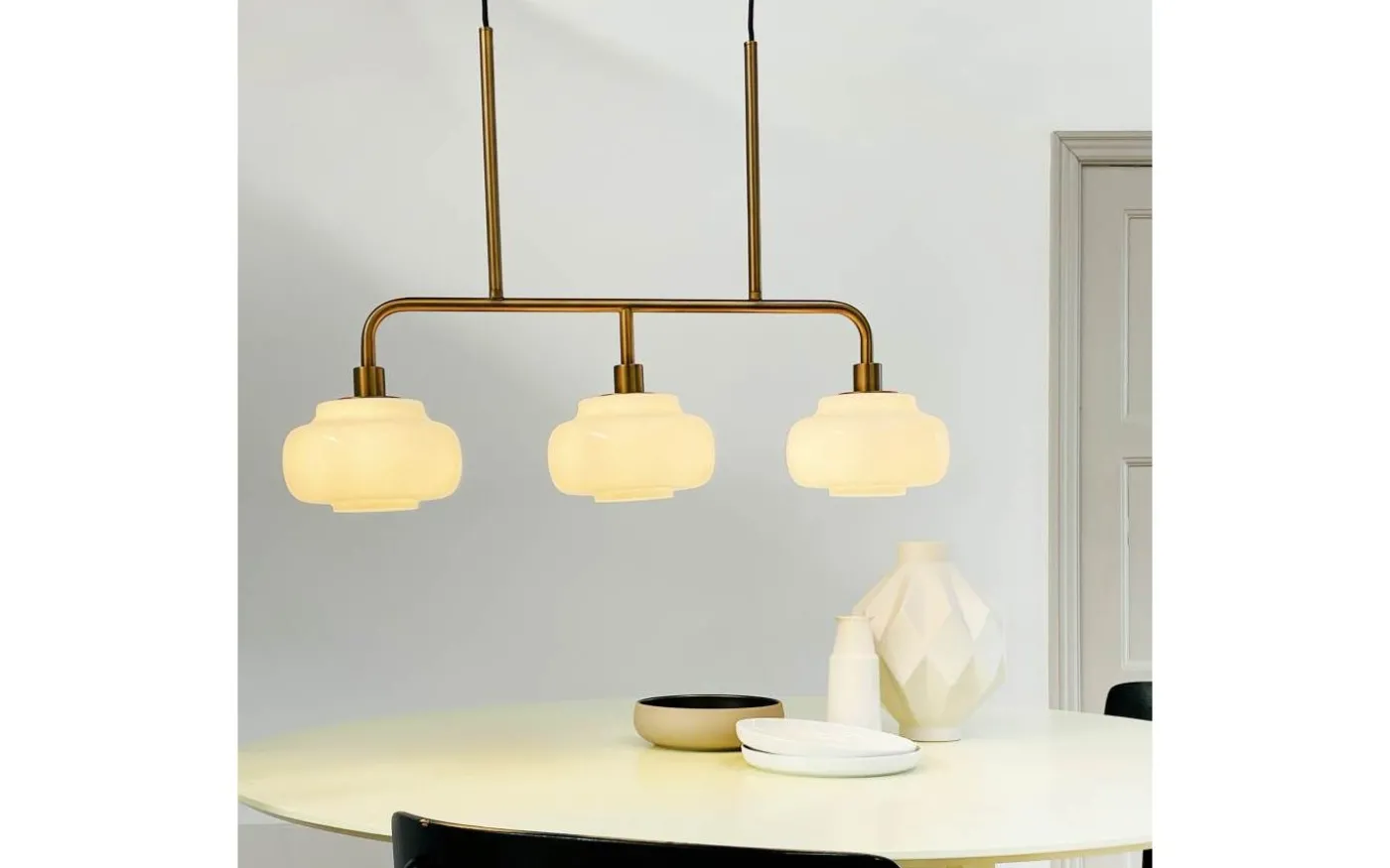 Ossett Taklampa 80cm Opal/Brons