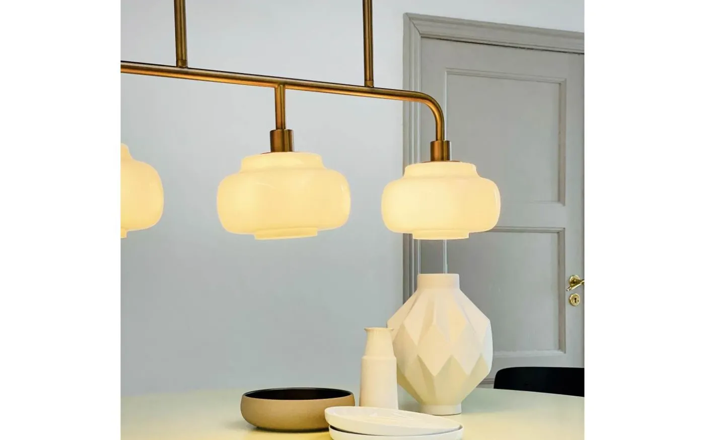 Ossett Taklampa 80cm Opal/Brons