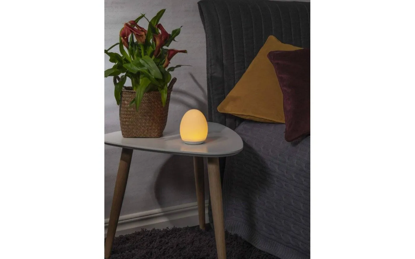 Oval Uppladdningsbar Nattlampa LED RGB+W 11cm