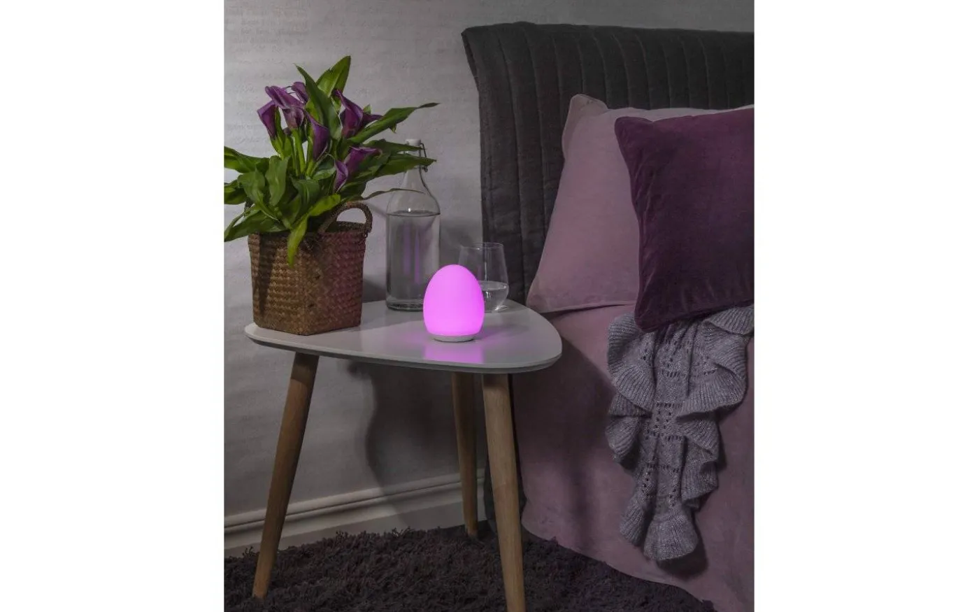 Oval Uppladdningsbar Nattlampa LED RGB+W 11cm