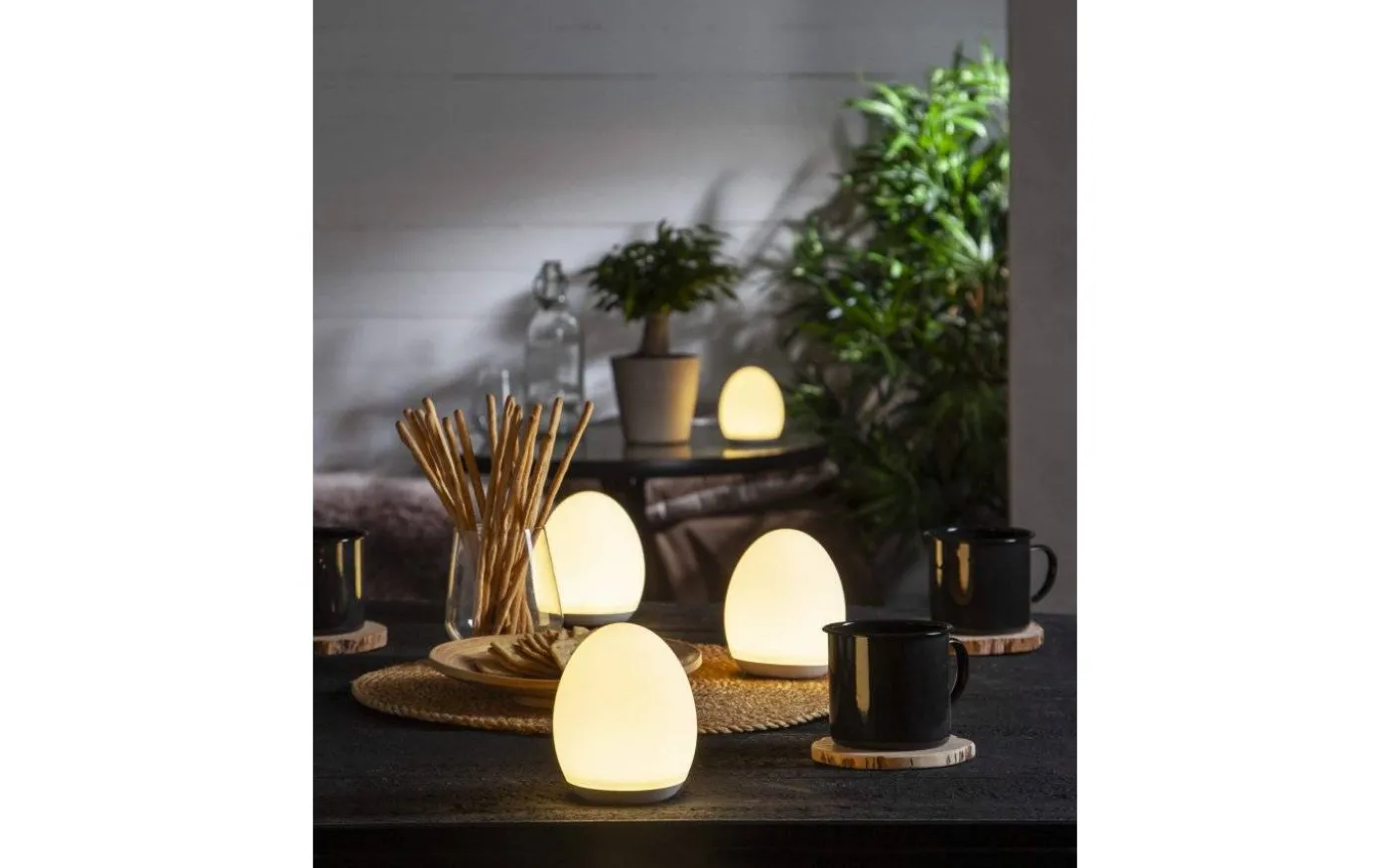 Oval Uppladdningsbar Nattlampa LED RGB+W 11cm