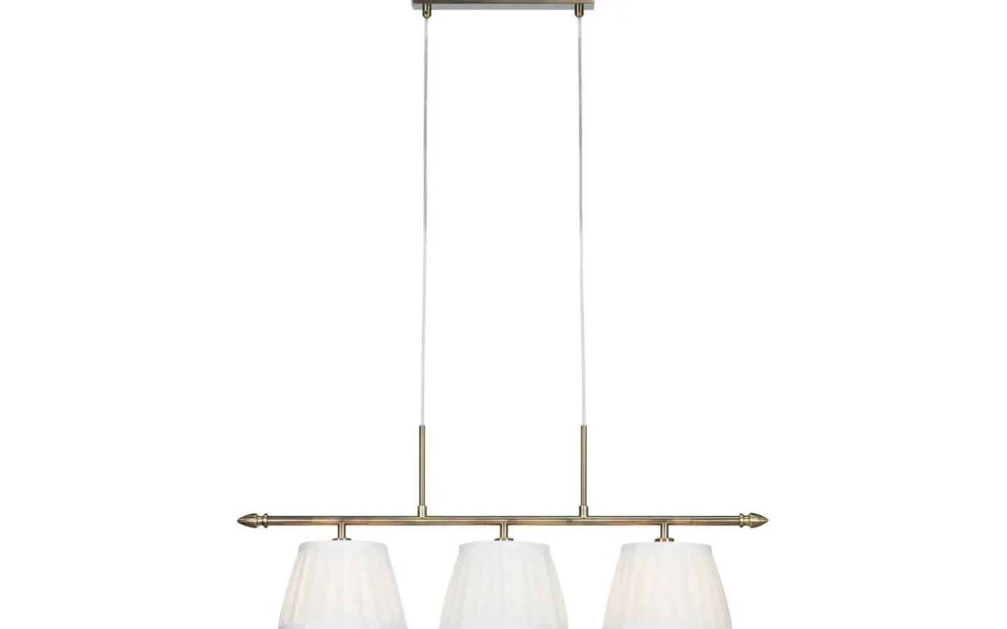 Markslojd Oxford Taklampa 82,5cm Offwhite/Antik Mässing* Avlånga Taklampor